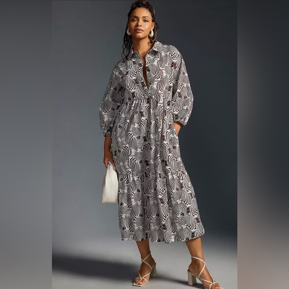Maeve Dresses & Skirts - Maeve Bettina Brown and White Zebra Maxi Dress